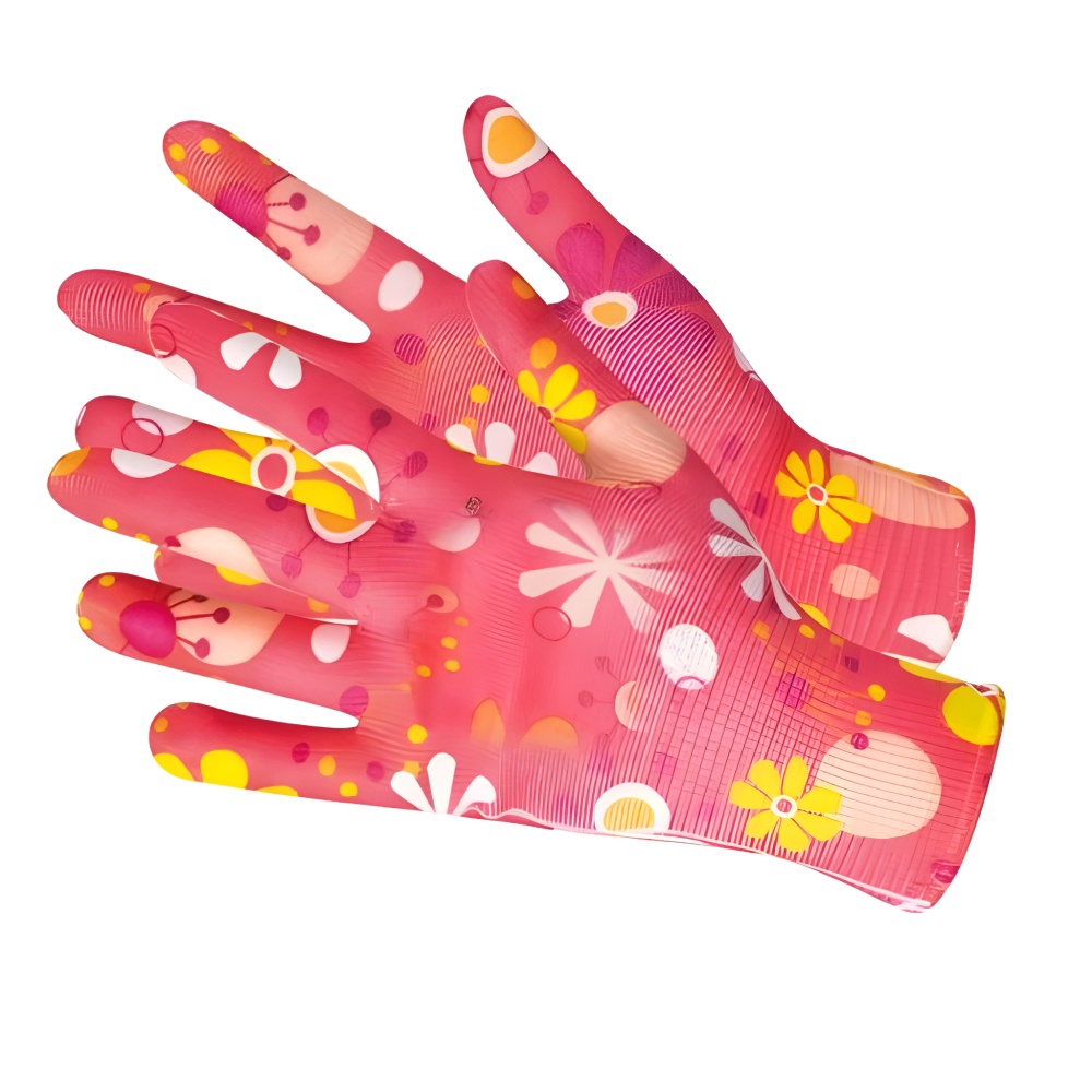 Перчатки нейлоновые Hortus Rose GM1014-Rose-8,  13 класс вязки с нитриловым покрытием размер 8 (M)