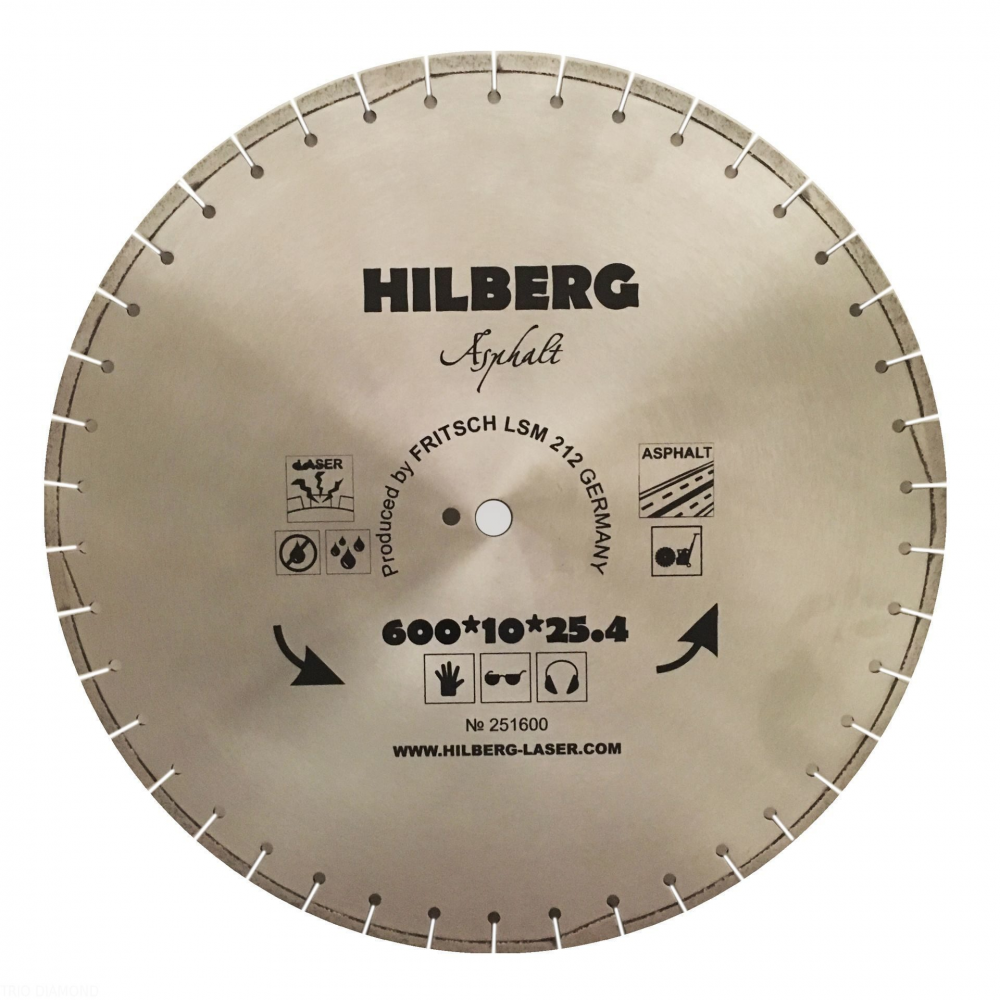 Диск алмазный отрезной Hilberg Hard Materials Лазер 600*25,4*12 Асфаль  251600