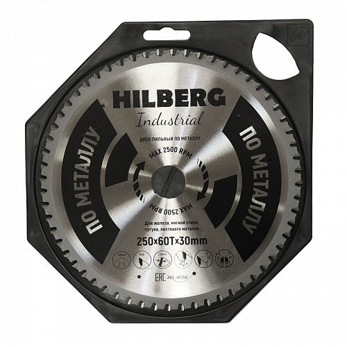 Диск пильный Hilberg Industrial Металл 250*30*60Т HF250