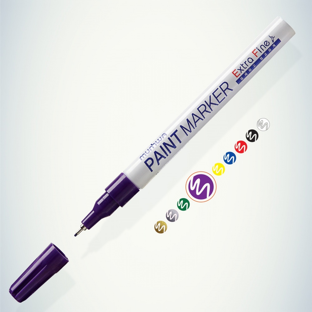 Маркер-краска MunHwa "Extra Fine Paint Marker" фиолетовая, 1мм, нитро-основа 260038 