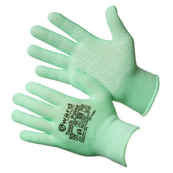 Touch Point Перчатки нейлоновые с микроточечным покрытием (арт. P3001) 12/240 (размер 8 (M) зеленые