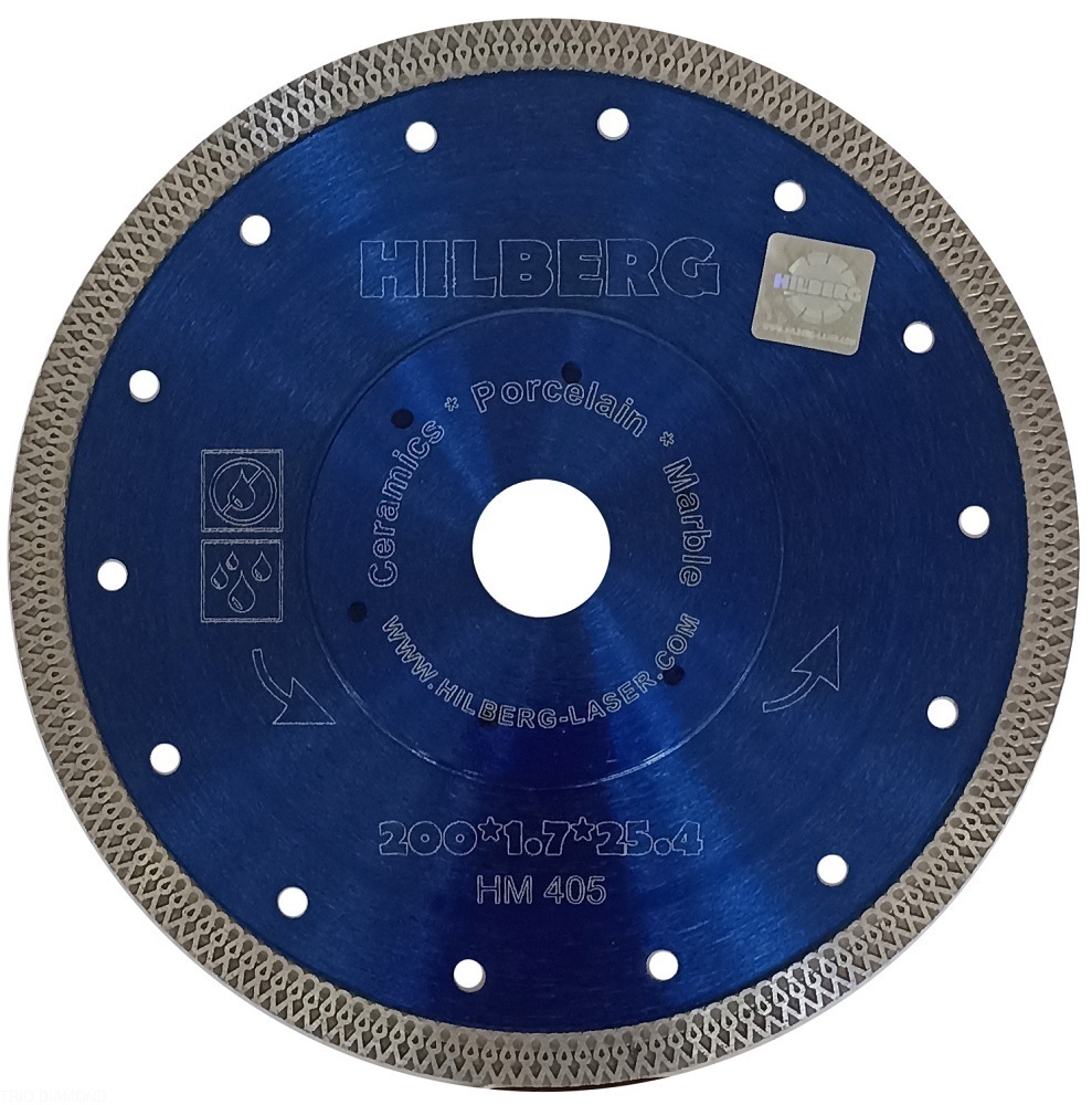 Диск алмазный отрезной 200*25,4/22,23 Hilberg Турбо ультратонкий х-тип HM405