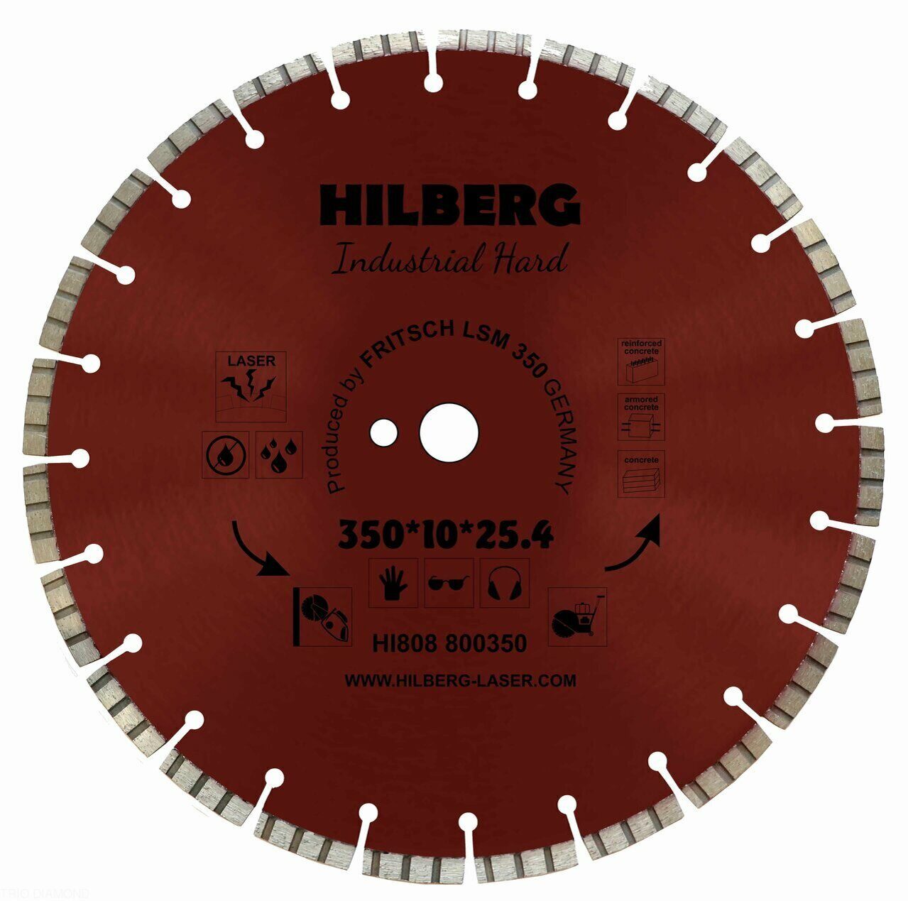 Диск алмазный отрезной 350*25,4 Hilberg Industrial Hard HI808