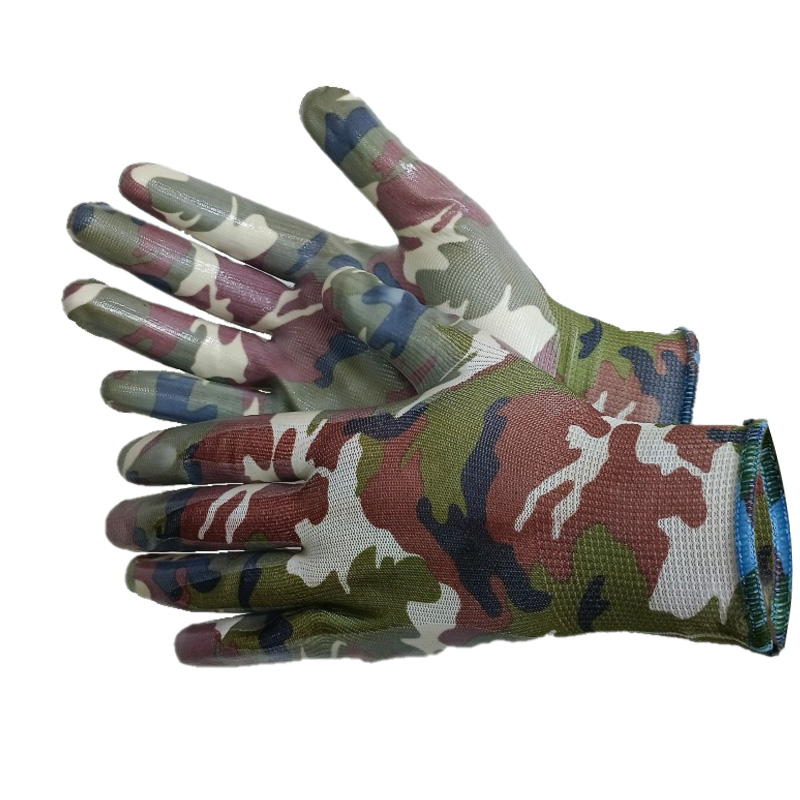 Перчатки нейлоновые Hortus Military GM1014-Military-8, 13 класс вязки с нитриловым покрытием размер 8 (M)