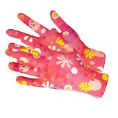 Перчатки нейлоновые Hortus Rose GM1014-Rose-8,  13 класс вязки с нитриловым покрытием размер 8 (M)