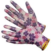 Нейлоновые садовые перчатки Hortus Viola GM1014-Viola-7,13 класс с нитриловым покрытием 12/240 р.7 (S)