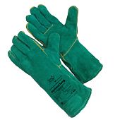 GM-1004LT-4011 Optimal Long Краги спилко зеленые Cowsplit Leather Welding Gloves р.11 (XXL) 12/60