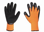 Перчатки АКРИЛОВЫЕ утепленные Тора (оранжево-черные) #300