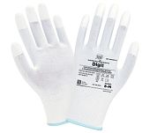 GM-1004PU-white-9 Digit перчатки нейлоновые белые с полиуритановым покрытием р.9 (L) 12/240