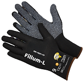 GM-1001L-9 Fillum-L Black Edition перчатки нейлоновые с покрытием микроточка р.9 (L) 12/240
