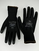 Перчатки нейлоновые GM1001PU-black, черные, размер L, с полиуретановым покрытием, модель 9 TERRA