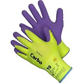 GM-1002L-10 Carbo (Каробо) перчатки нейлоновые ХайВис цвета покрытые фиолетовым вспененным латексом размер 10(XL)